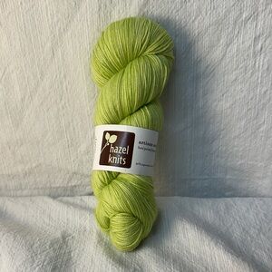 Hazel Knits Hand-Dyed Sock Yarn - Lime Green Skein - 243 - Electrolyte